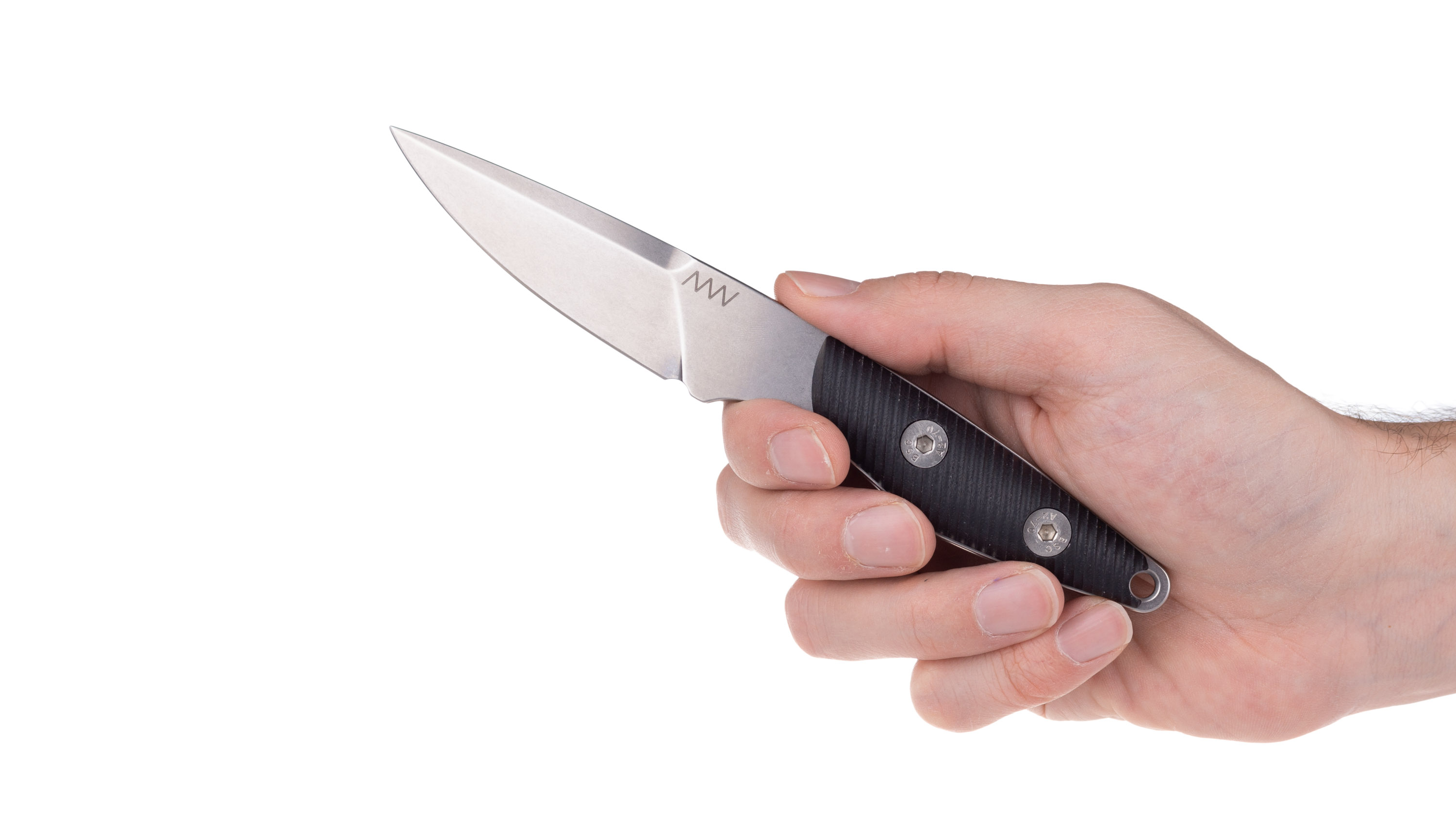 ACTA NON VERBA HANDLE P100 Blade: Stonewash / Plain edge, Handle: G10 Black