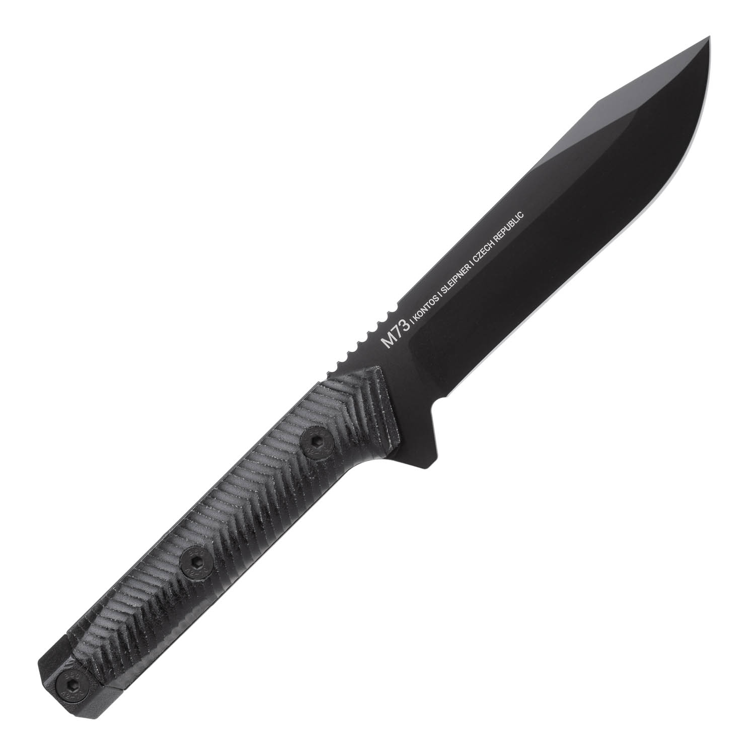 ACTA NON VERBA M73 KONTOS Sheath: Kydex, Blade: Cerakote Black, Handle: Micarta Black