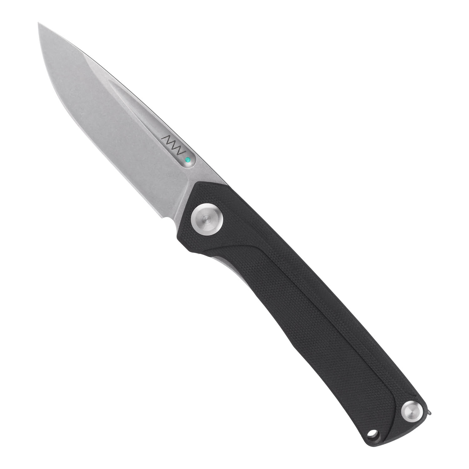ACTA NON VERBA Z200 BB Blade: Stonewash / Plain edge, Handle and Lock: G10 White / Liner Lock