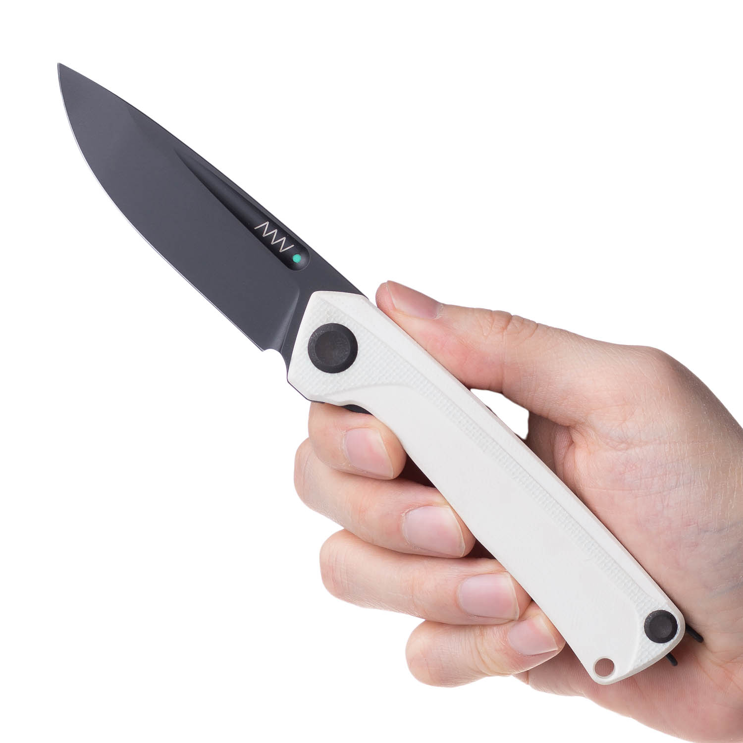 ACTA NON VERBA Z200 BB Blade: DLC Black / Plain edge, Handle and Lock: G10 White / Liner Lock