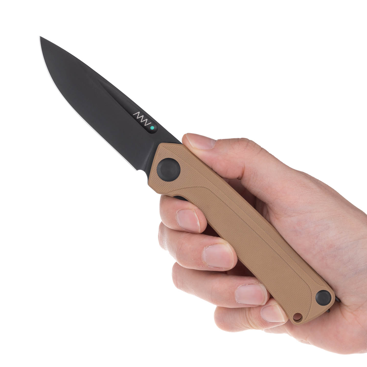 ACTA NON VERBA Z200 BB Blade: DLC Black / Plain edge, Handle and Lock: G10 Coyote / Liner Lock