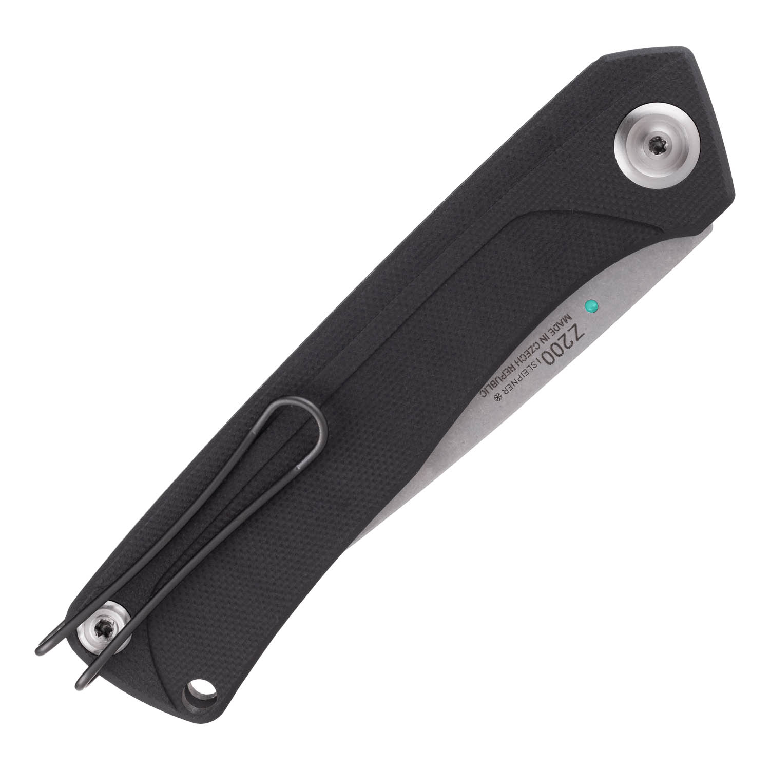 ACTA NON VERBA Z200 BB Blade: Stonewash / Plain edge, Handle and Lock: G10 White / Liner Lock