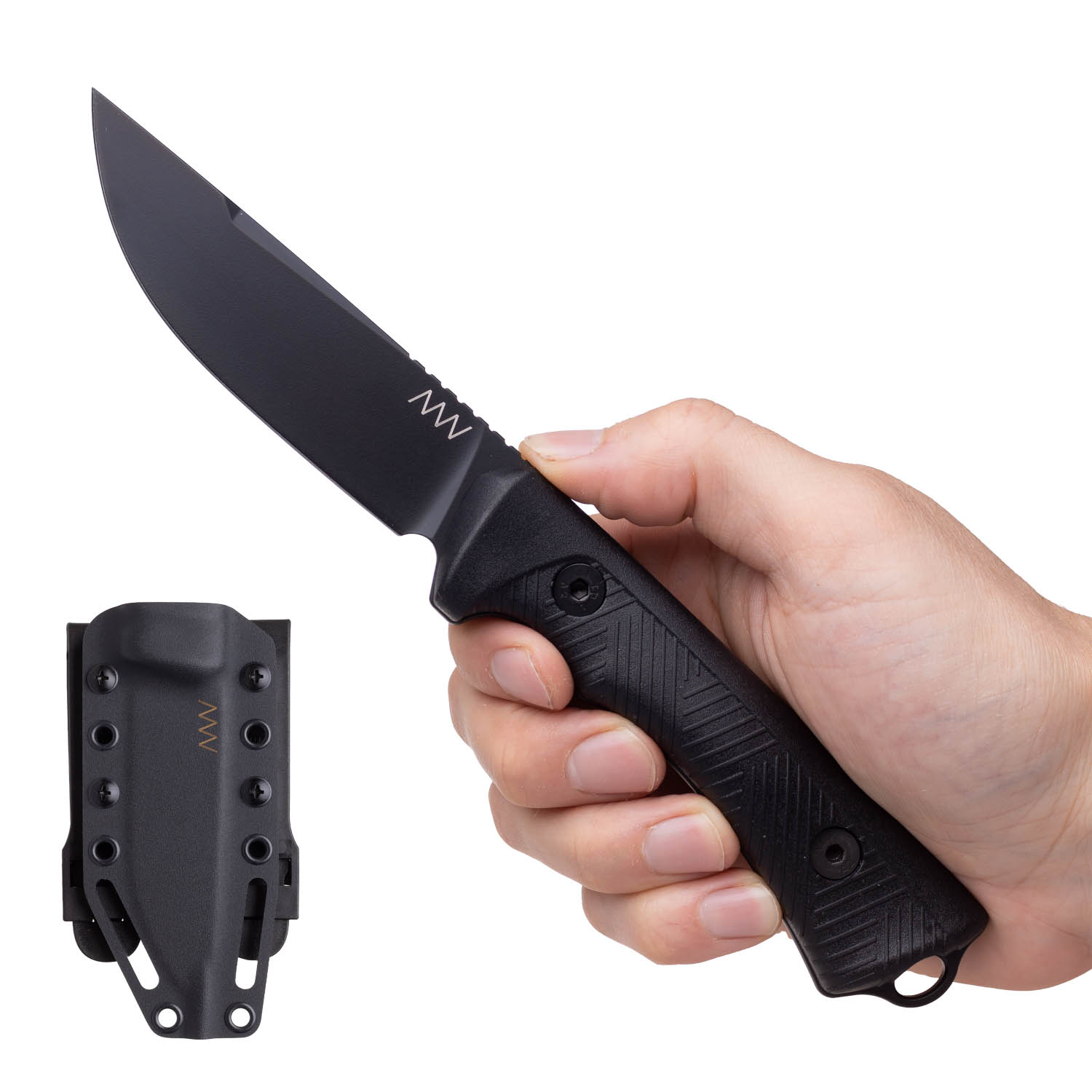 P200 Sheath: Kydex Black, Blade: Cerakote Black, Handle: GRNPU Black