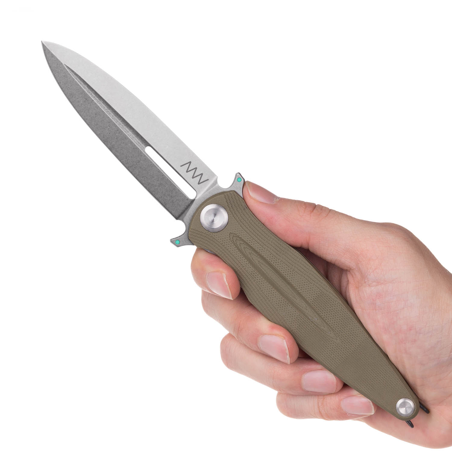 Z400 BB Blade: Stonewash / Plain edge, Handle and Lock: G10 Olive / Liner Lock