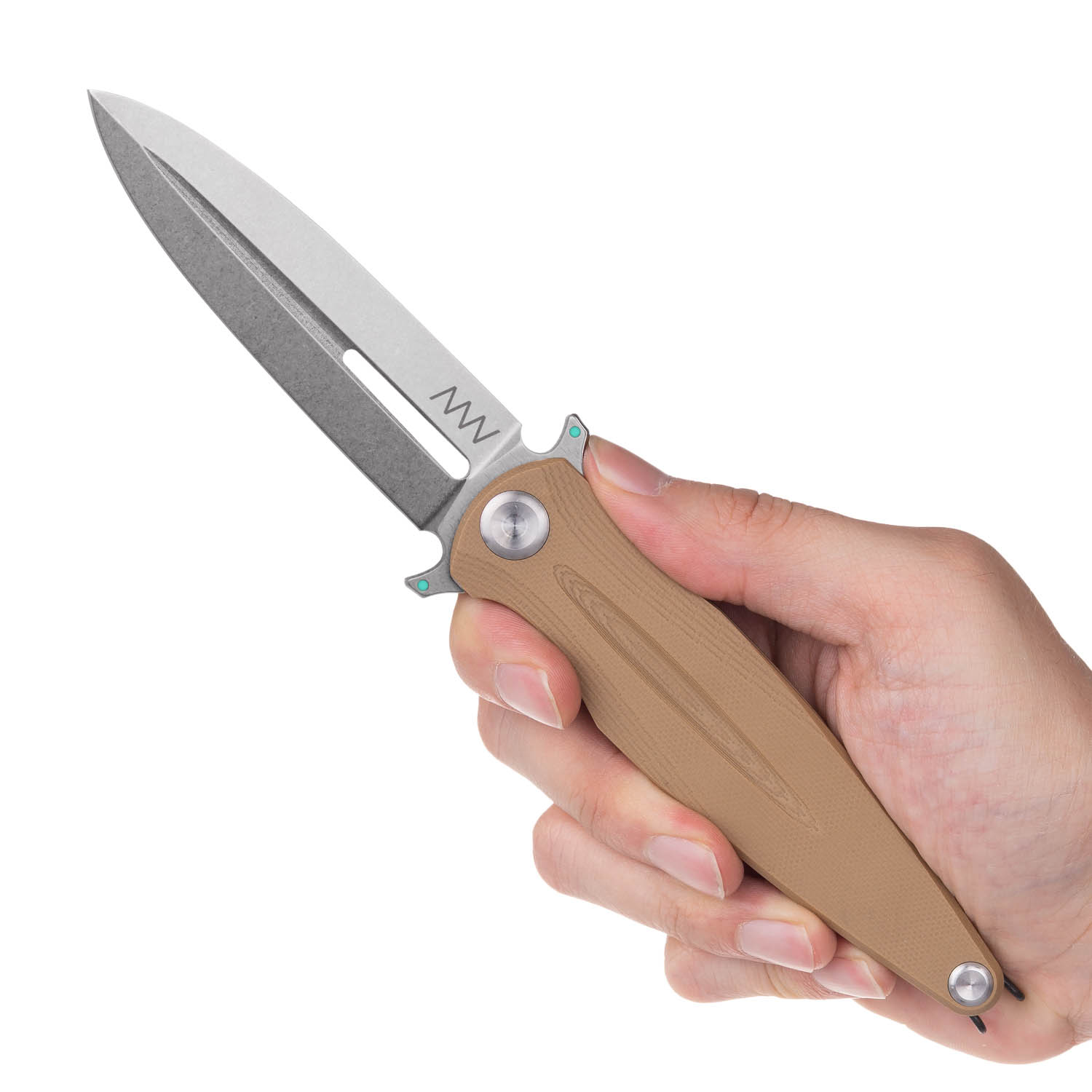 Z400 BB Blade: Stonewash / Plain edge, Handle and Lock: G10 Coyote / Liner Lock