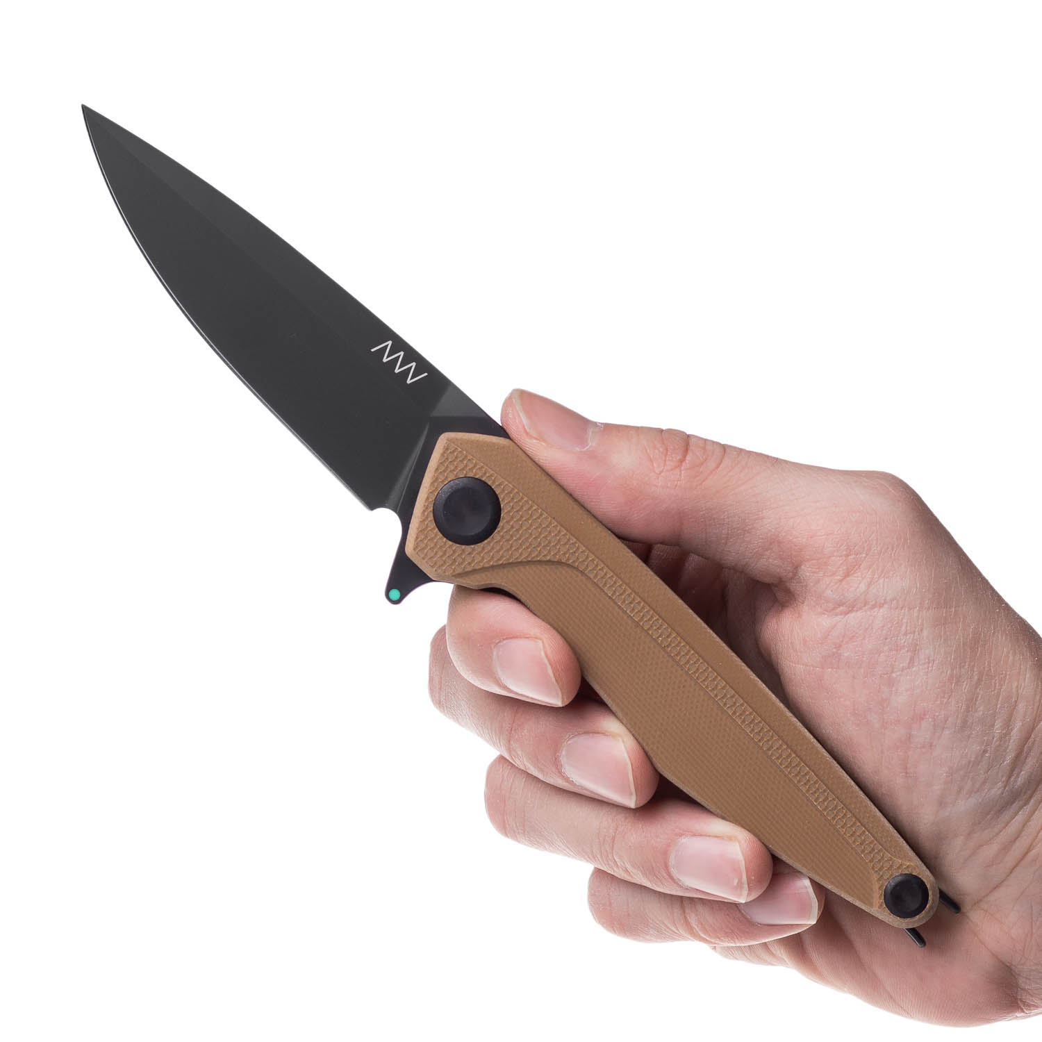 ACTA NON VERBA Z300 BB Blade: DLC / Plain edge, Handle and Lock: G10 Coyote / Liner Lock