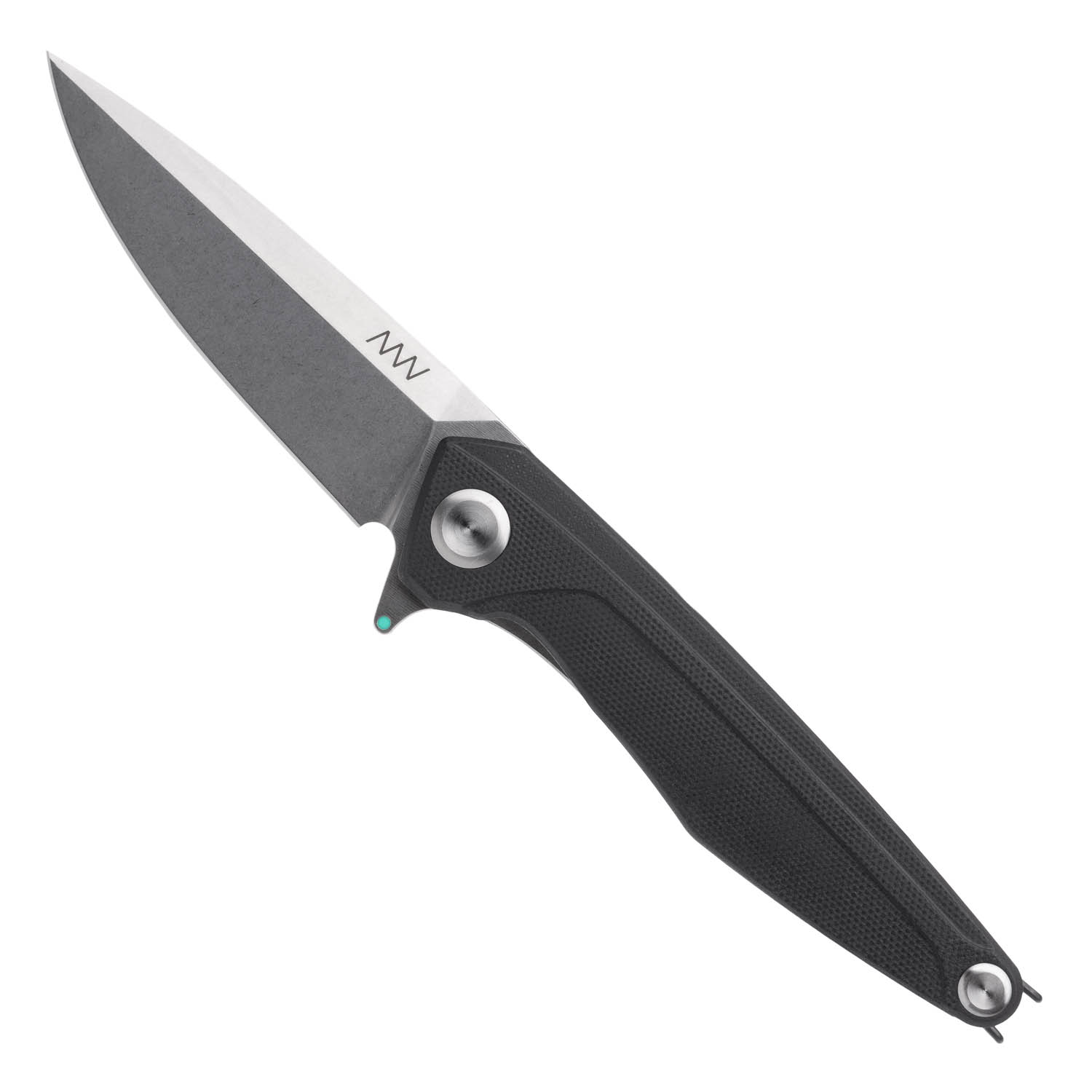 ACTA NON VERBA Z300 BB Blade: Stonewash / Plain edge, Handle and Lock: G10 Orange / Liner Lock