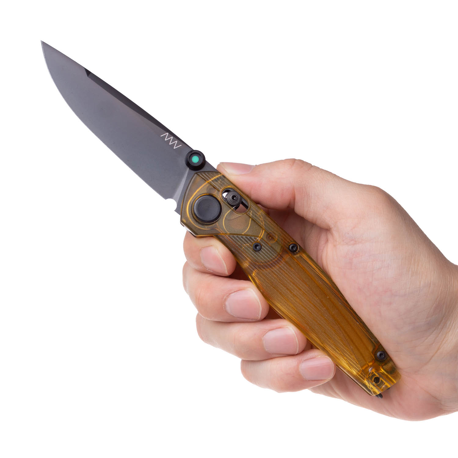 ACTA NON VERBA A100 Ultem BB Blade: DLC Black ELMAX, Handle and Lock: Ultem Natural