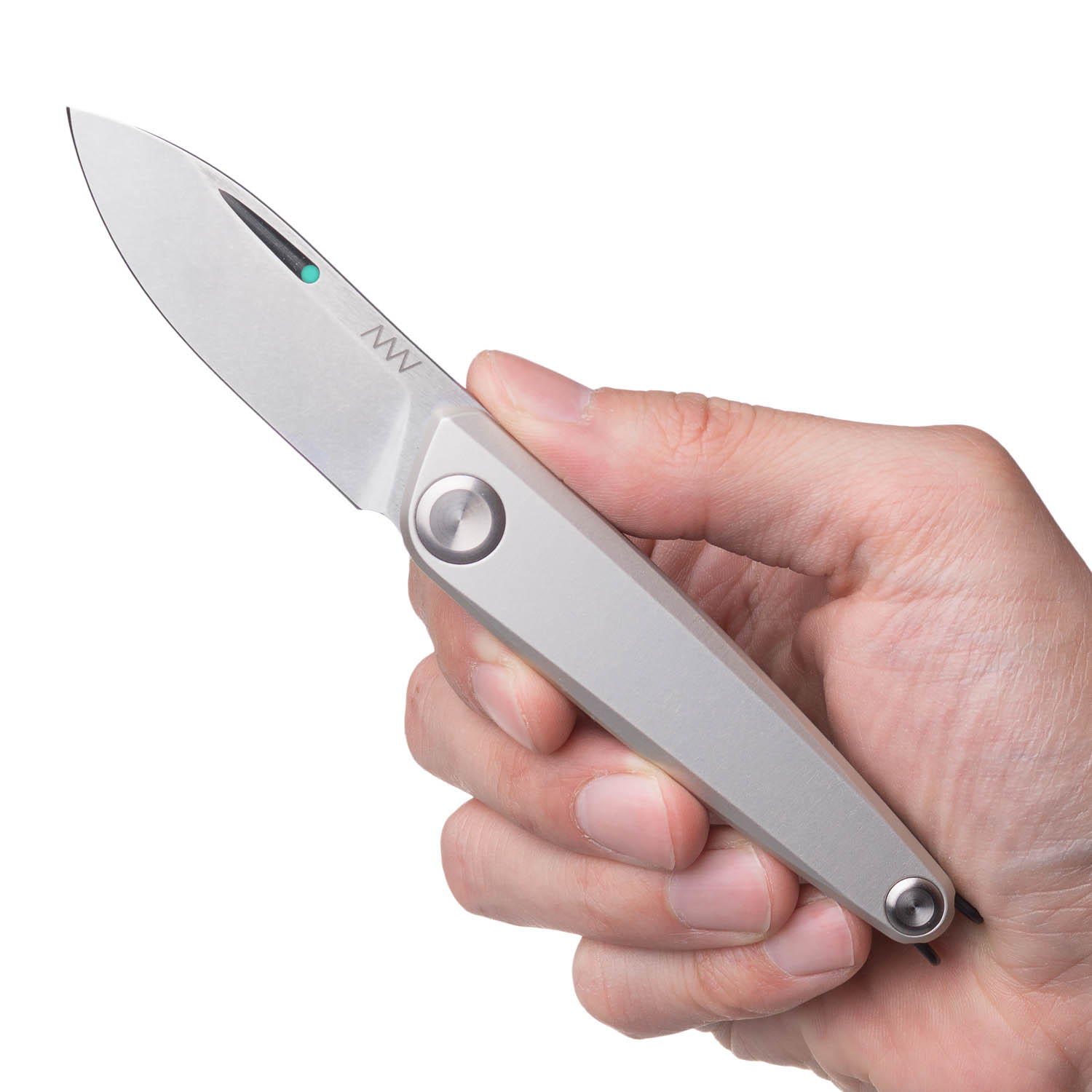ACTA NON VERBA Z050 BB Blade: Stonewash / Plain edge, Handle and Lock: Dural Silver / Slipjoint