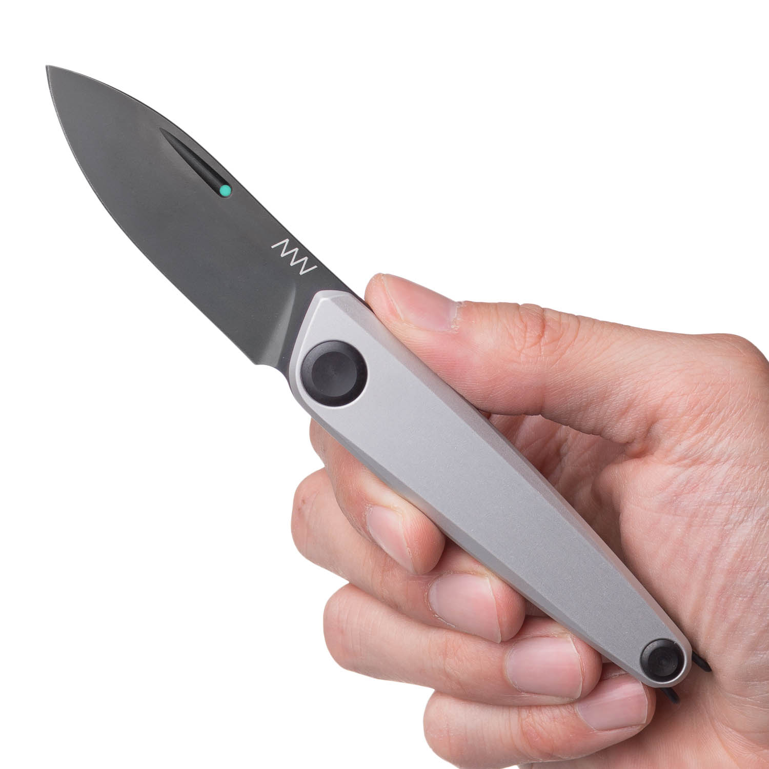 ACTA NON VERBA Z050 BB Blade: DLC Black / Plain edge, Handle and Lock: Dural Silver / Slipjoint