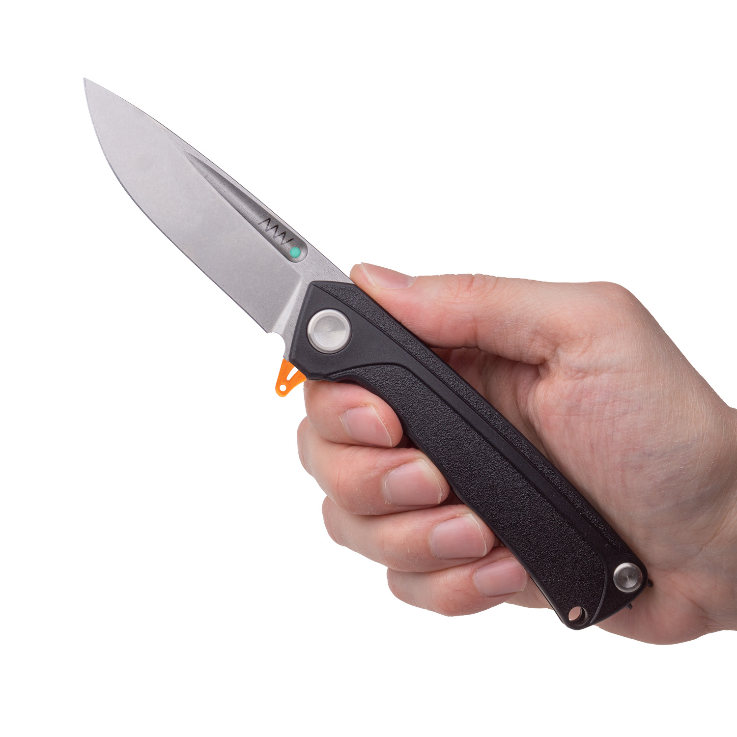 ACTA NON VERBA Z200 PLUS Blade: Stonewash / Plain edge, Handle and Lock: GRN Black / Liner Lock