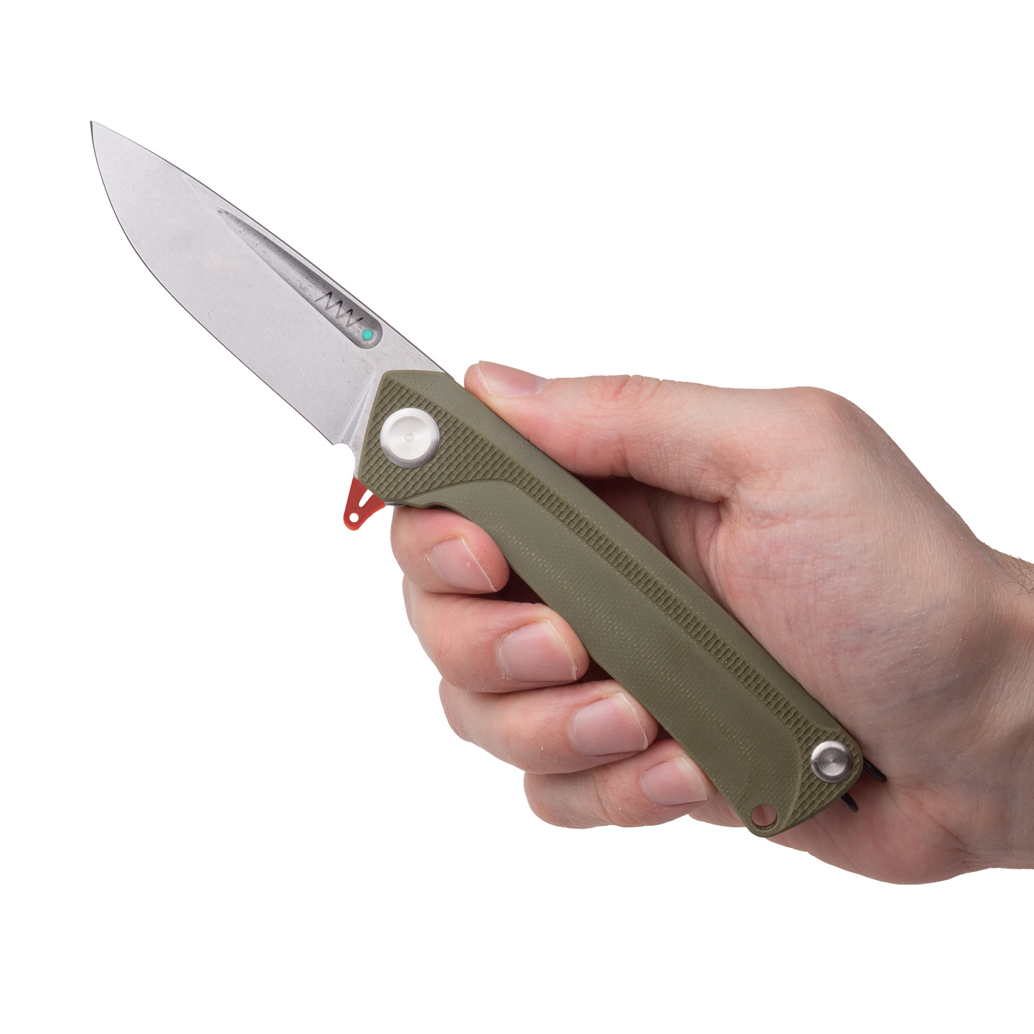 ACTA NON VERBA Z200 PLUS Blade: Stonewash / Plain edge, Handle and Lock: G10 Olive / Liner Lock