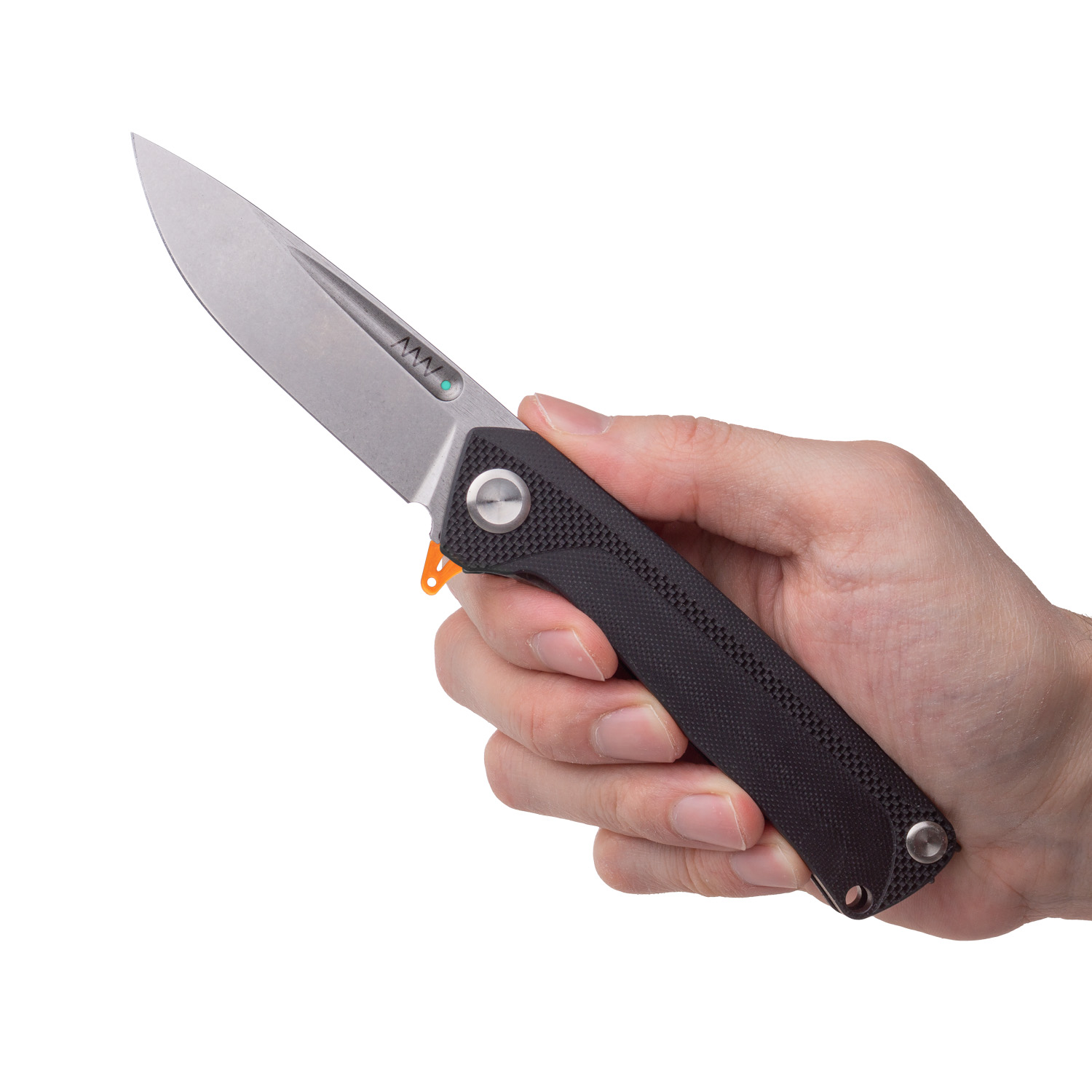 ACTA NON VERBA Z200 PLUS Blade: Stonewash / Plain edge, Handle and Lock: G10 Black / Liner Lock