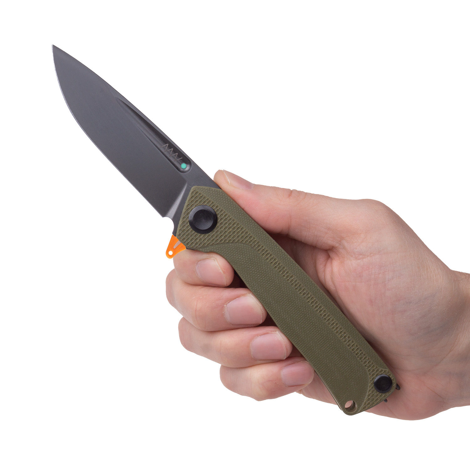 ACTA NON VERBA Z200 PLUS Blade: DLC Black / Plain edge, Handle and Lock: G10 Olive / Liner Lock