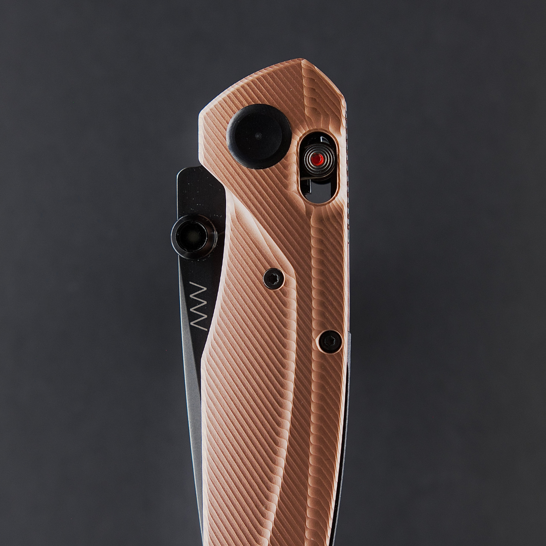 A100 AL Blade: DLC Elmax, Handle and Lock: Rose gold / A-lock