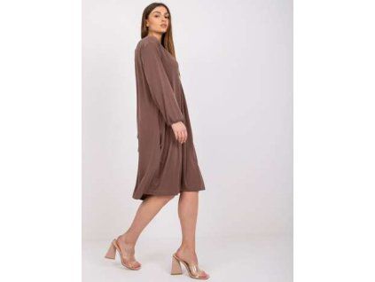 Hnědé oversize midi šaty Rimini