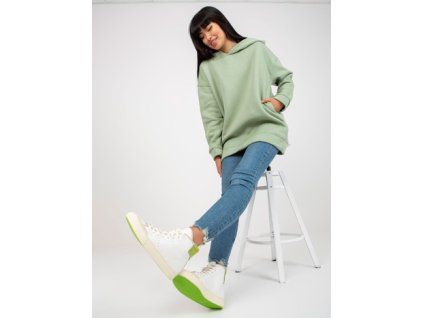 Pistáciová mikina basic oversize