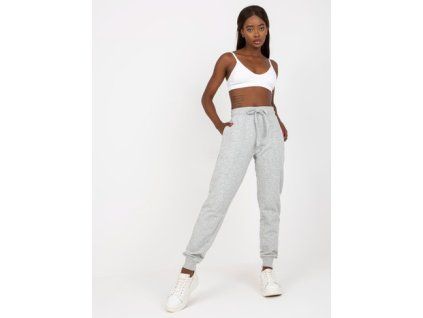 Šedé melanžové basic jogger tepláky