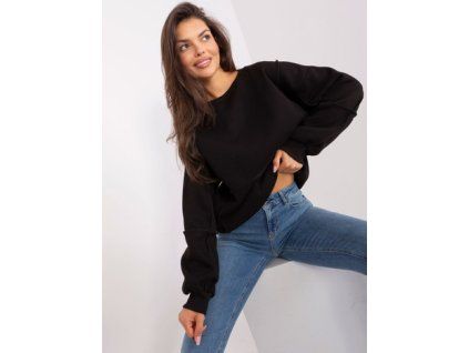 Černá mikina oversized bez kapuce