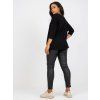 Černá hladká halenka plus size s 3/4 rukávem
