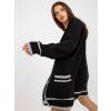 Černý oversized dlouhý kardigan RUE PARIS