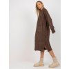 Hnědý maxi oversize kardigan RUE PARIS