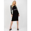Schwarz-Weißes Midikleid mit Gürtel OCH BELLA