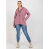 Starorůžová mikina plus size se zipem