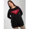 Černá dámská halenka plus size s aplikací a kamínky