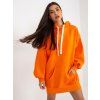 Oranžová dlouhá mikina s oversized střihem