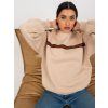 Béžová mikina bez kapuce s oversized střihem