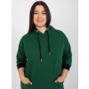 Tmavě zelená mikina s kapsami plus size