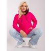 Fuchsiová mikina s kapsou plus size