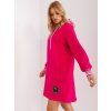 Fuchsiové mikinové šaty s oversize střihem
