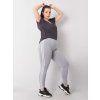 Šedé melírované bavlněné legíny Millie plus size