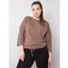 Hnědá bavlněná halenka Sandy plus size