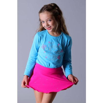 Dívčí tričko dlouhý rukáv ENJOY tyrkysová