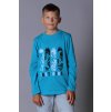 Chlapecké tričko dlouhý rukáv JUST RIDE tyrkysová