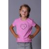 Dívčí tričko krátký rukáv SRDCE geometrické fialková