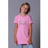 Dívčí tričko tunika krátký rukáv SMILE růžová