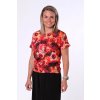 Dámská halenka z viskózy oversize stónované červené květy