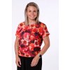 Dámská halenka z viskózy oversize stónované červené květy