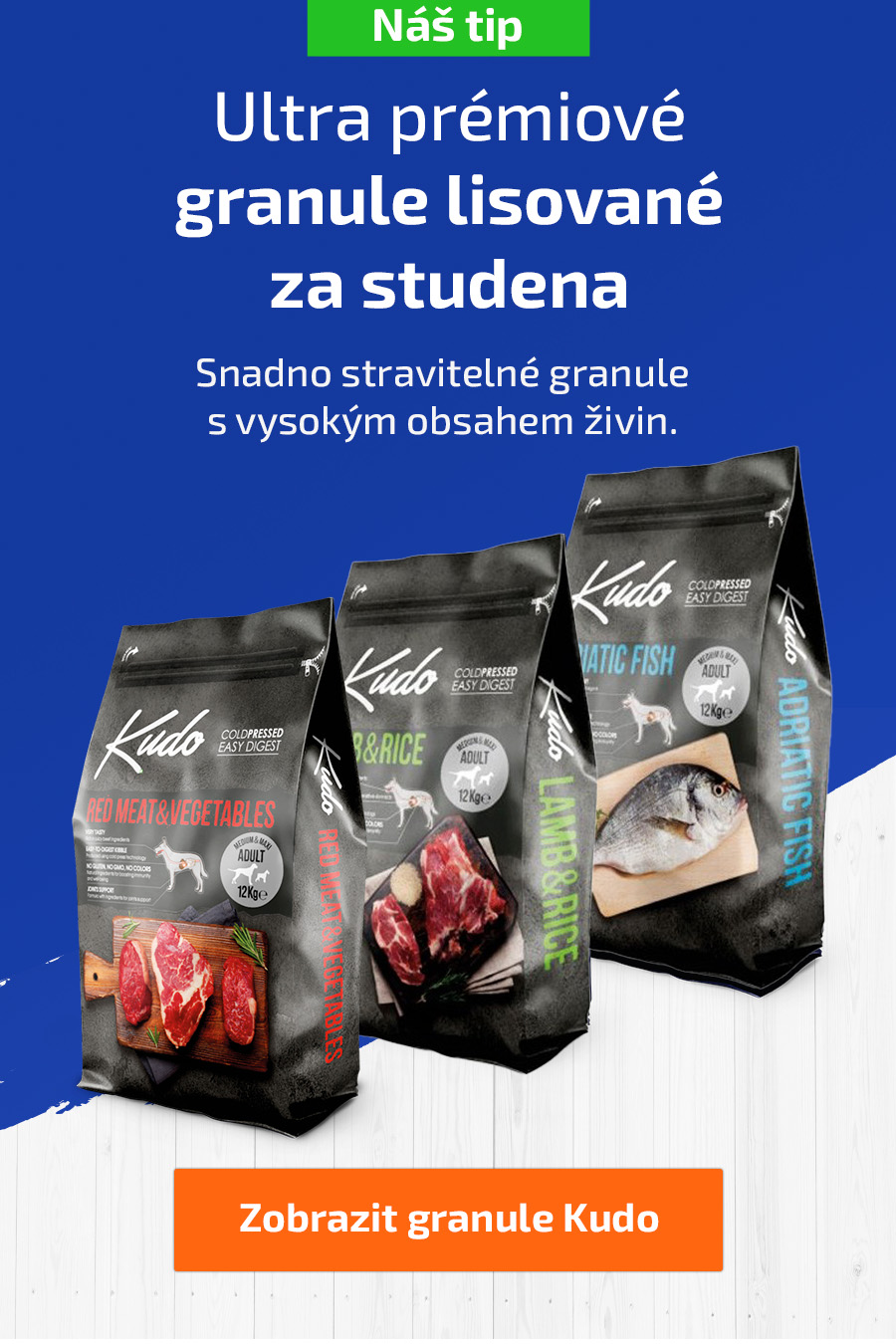 Ultra prémiové granule Kudo lisované za studena