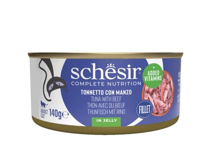Schesir CB Wet Tuniak a hovadzie v želé konzerva 140g