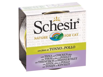 Schesir Cat - Tuniak s kuracím vo vývare 70g
