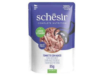Schesir CB Wet Tuniak a hovadzie v želé kapsicka 85g