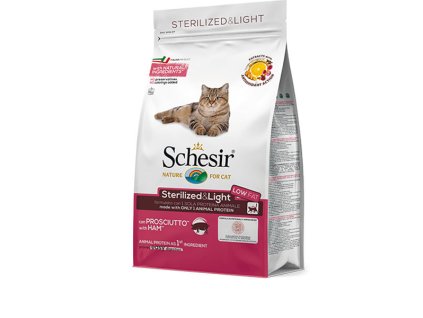 Schesir Cat Sterilized - Šunka s ryžou 1,5kg
