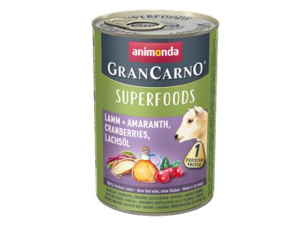 Animonda GranCarno Superfoods Jahňacie + amarant, brusnice a lososový olej 400g