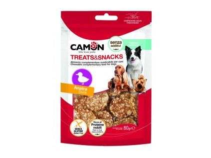 Camon Treats&Snacks Dog - Krúžky kačica s ryžou 80g