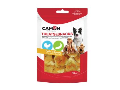 Camon Treats&Snacks Dog - Kúsky kura s banánom 80g